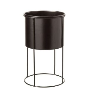 FLOWERPOT ON FOOT METAL BLACK LARGE