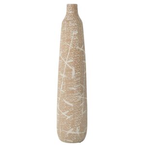 VASE DUNE NARROW STONEWARE BEIGE/WHITE LARGE