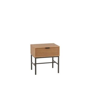 SIDETABLE ON BASE WOOD/METAL NATURAL