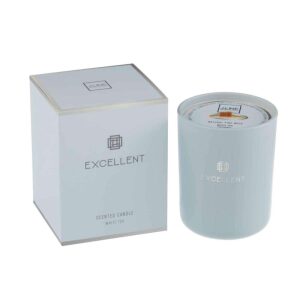 SCENTED CANDLE EXCELLENT GLASS LIGHT BLUE GREEN MEDIUM-80U
