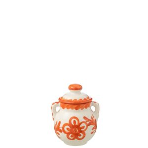 JAR GRANADA CERAMIC WHITE/ORANGE