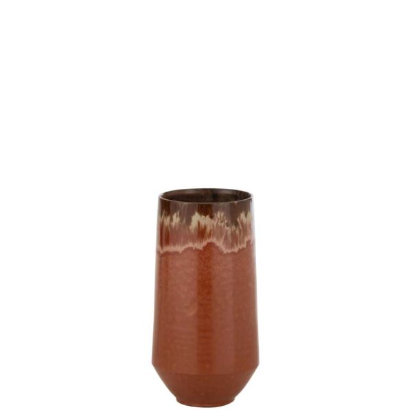 VASE ALINE LONG CERAMIC RUST BROWN SMALL
