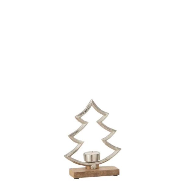 CDLHLD PINE ON BASE WOOD ALUMINIUM SILVER SMALL