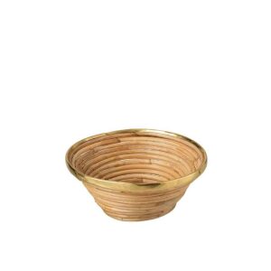 BASKET GOLD BORDER RATTAN NATURAL
