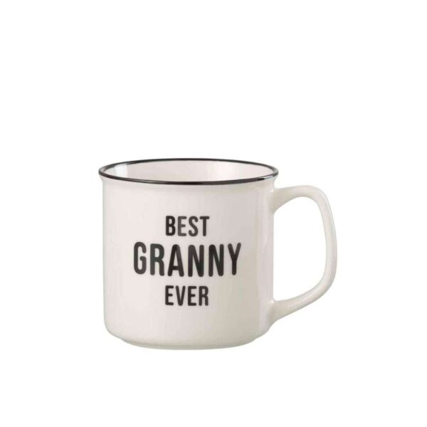 MUG MESSAGE BEST GRANNY PORCELAIN WHITE / BLACK