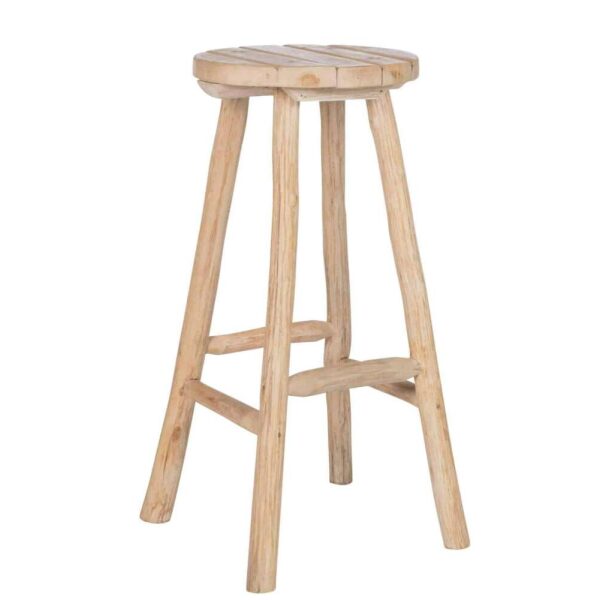 BARSTOOL ROUND OAK WOOD NATURAL
