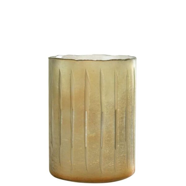 CANDLEHOLDER STRIPES GLASS YELL LARGE