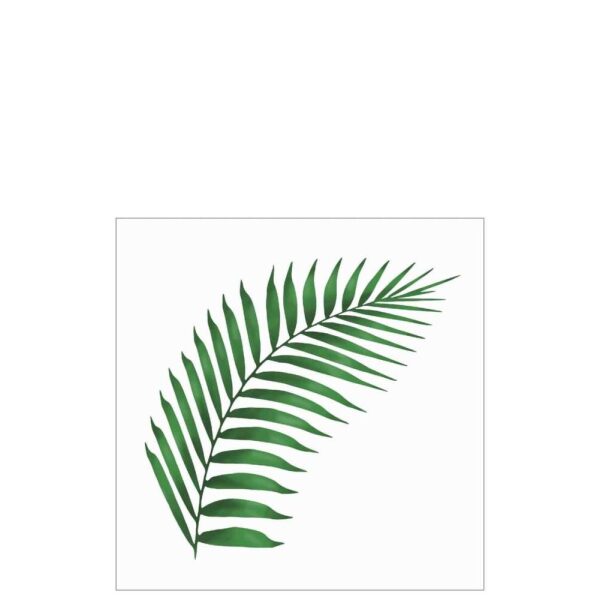 PACK 20 NAPKINS FERN LEAF PAPER WHITE/GREEN LARGE