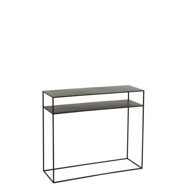 CONSOLE RECTANGULAR 2 SHELVES METAL BLACK