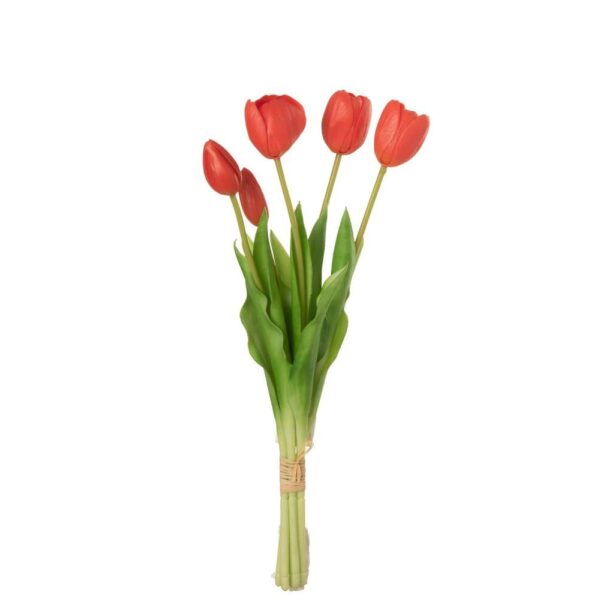 BOUQUET TULIPS 5PIECES PU CORAL PINK MEDIUM
