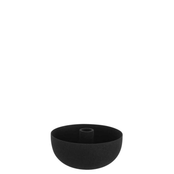 CANDLEHOLDER BOWL IRON BLACK LARGE