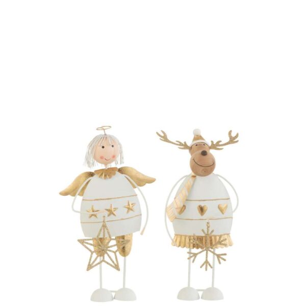 ANGEL/REINDEER METAL WHITE/GOLD LARGE ASSORTMENT OF 2