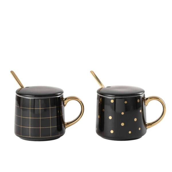 MUGS AMELIE PORCELAIN BLACK ASSORTMENT OF 2