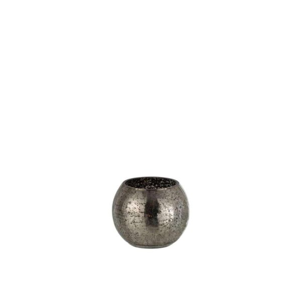 HURRICANE LIGHT BALL CRAQUELURE GLASS GREY SMALL