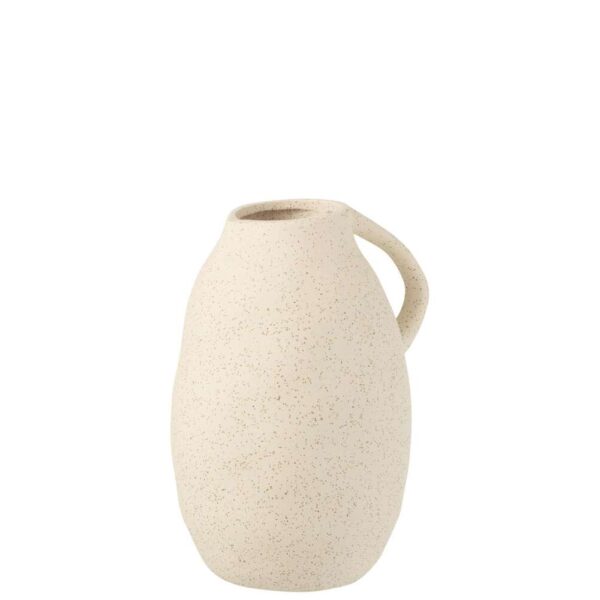 VASE JUG CERAMIC BEIGE MEDIUM