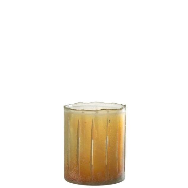 CANDLEHOLDER STRIPES GLASS YELL SMALL
