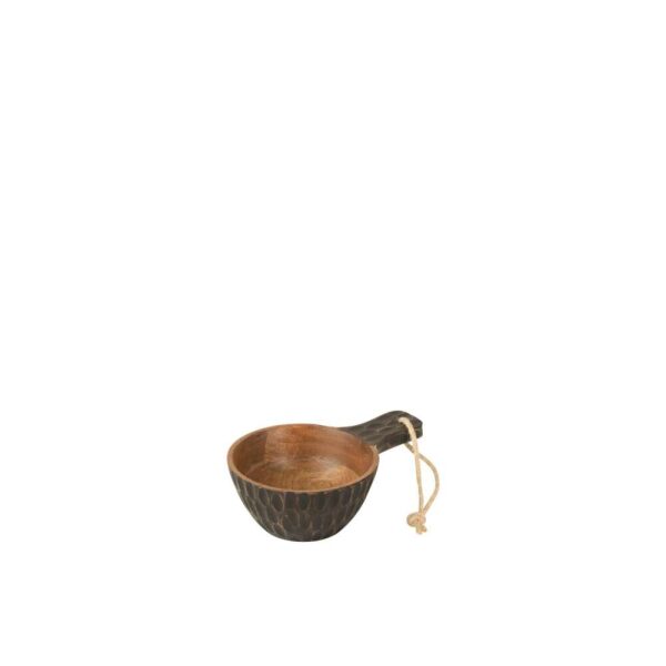 BOWL HANDLE MANGO WOOD BLACK/BROWN