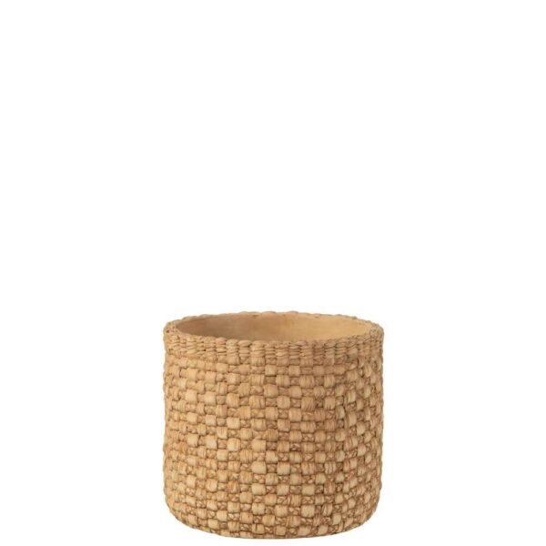 FLOWERPOT WOVEN CEMENT BEIGE LARGE