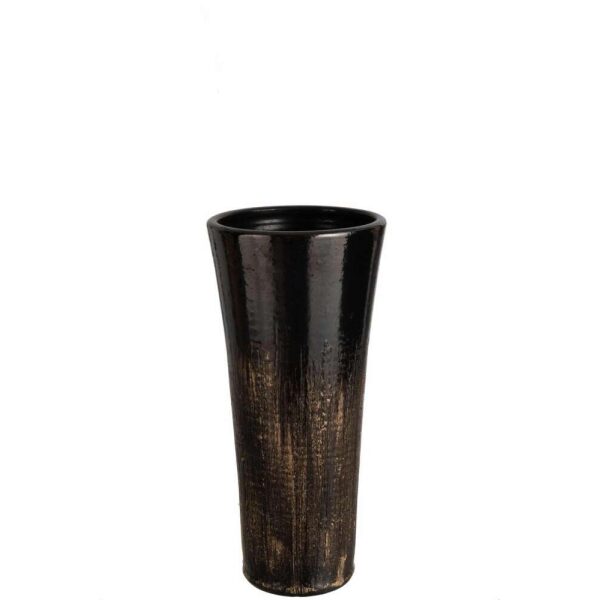 VASE DOT CERAMIC BLACK/GOLD MEDIUM