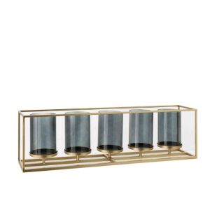 HURRICANE 5 PARTS RECTANGULAR LOW METAL/GLASS GOLD
