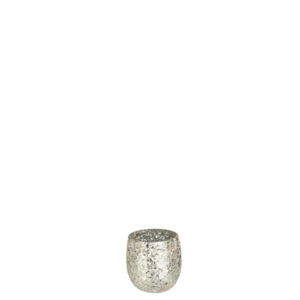 CANDLE HOLDER SPARKLE GLASS GOLD SMALL