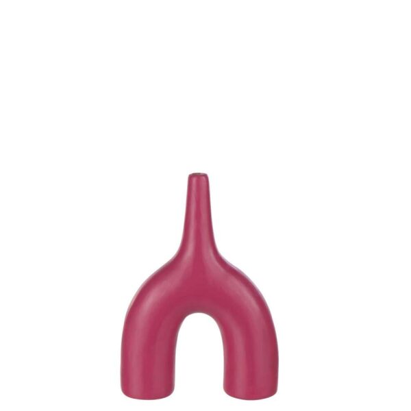 VASE ABSTRACT PORCELAIN SHINY FUCHSIA SMALL
