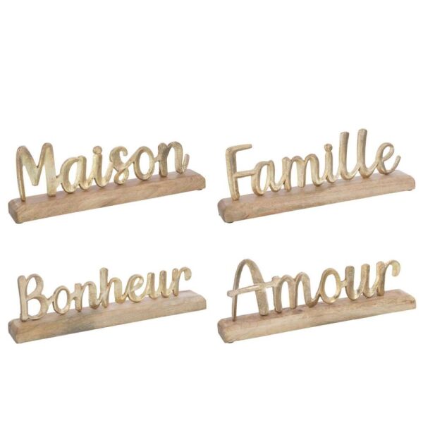 WORDS ON FOOT ALUMINIUM/WOOD GOLD ASSORTMENT OF 4