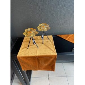Løper Fløyel Mørk Oker 35X90Cm