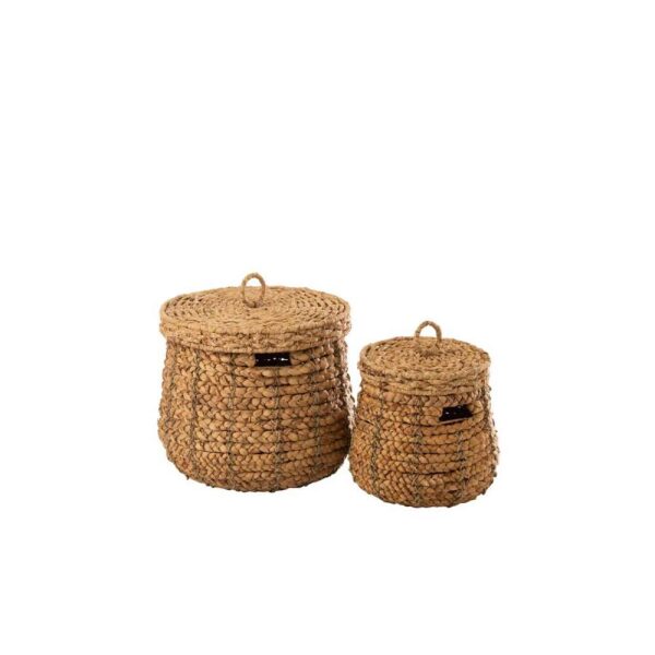 SET OF 2 BASKETS MAURICE WATER HYACINTH NATURAL