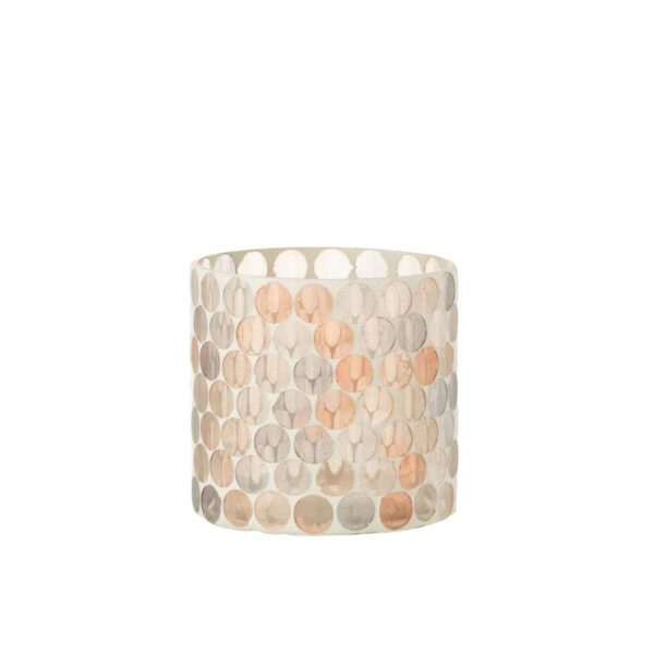 HURRICANE MOSAIC CIRCLE GLASS WHITE/ORANGE LARGE