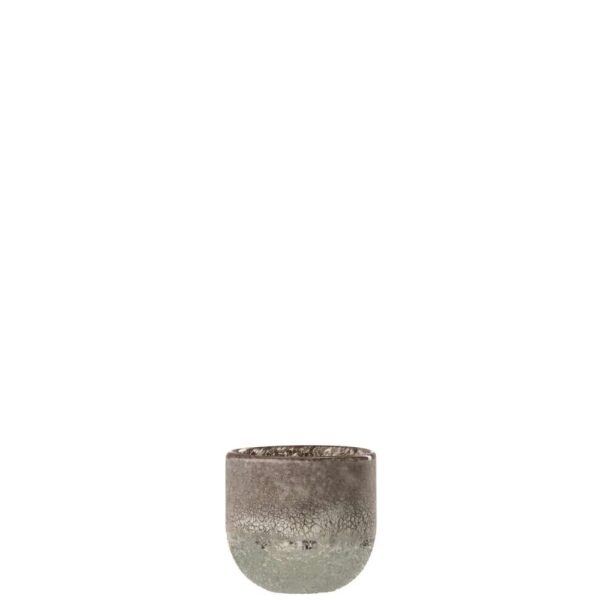 TEALIGHT HOLDER SCAVO GLASS GREY SMALL