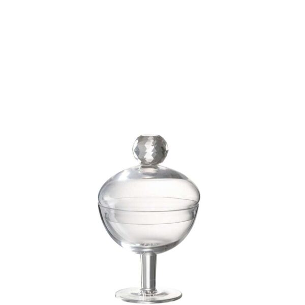 STORAGE JAR DIAMOND CRYSTAL GLASS TRANSPARENT SMALL