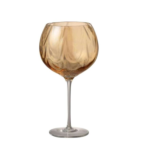 WINE GLASS IRREGULAR GLASS AMBER