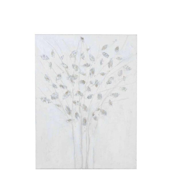 PAINTING BRANCHES CANVAS/WOOD WHITE/SILVER