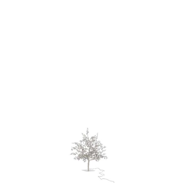TREE LEAVES GLITTER+LED METAL SILVER SMALL