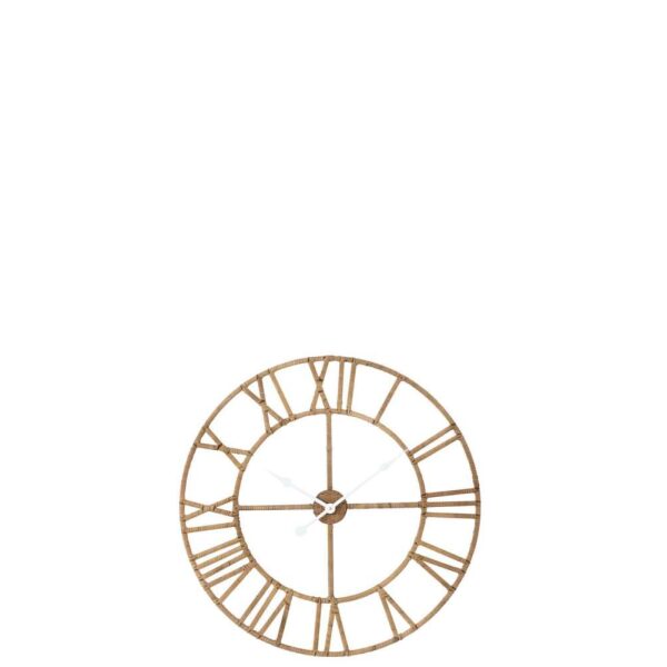 WALL CLOCK ROMAN RATTAN/METAL NATURAL SMALL