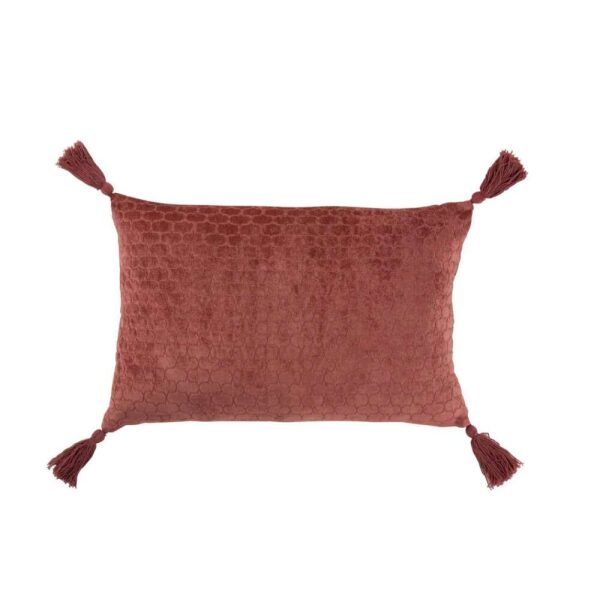CUSHION PATTERN RECTANGLE COTTON TERRACOTTA RED