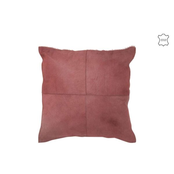 CUSHION COWHAIR LEATHER RED
