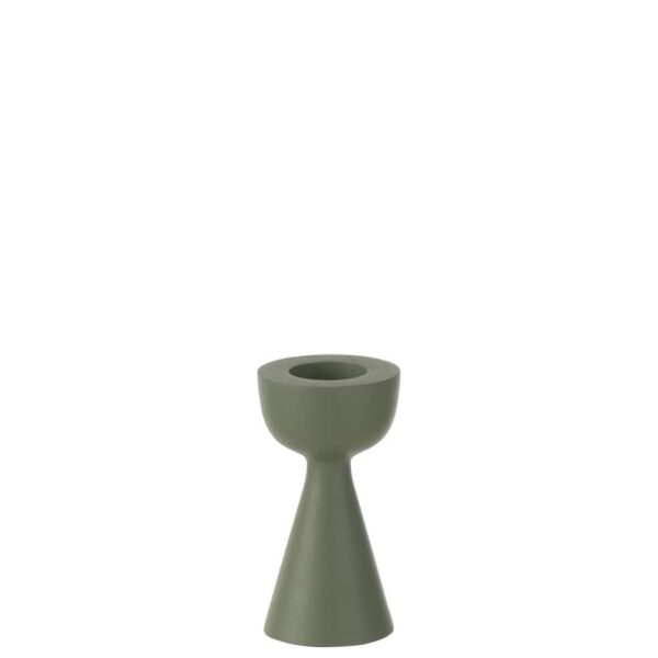 CANDLE HOLDER CONE ALUMINIUM GREEN SMALL