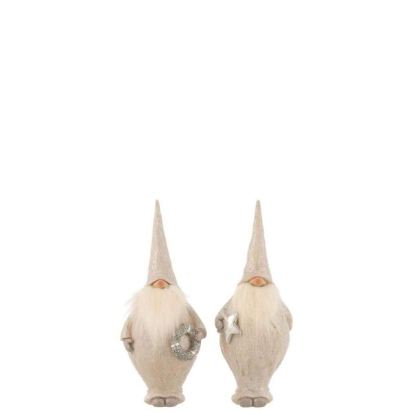 SANTA CLAUS STANDING POLY BEIGE SMALL ASSORTMENT OF 2