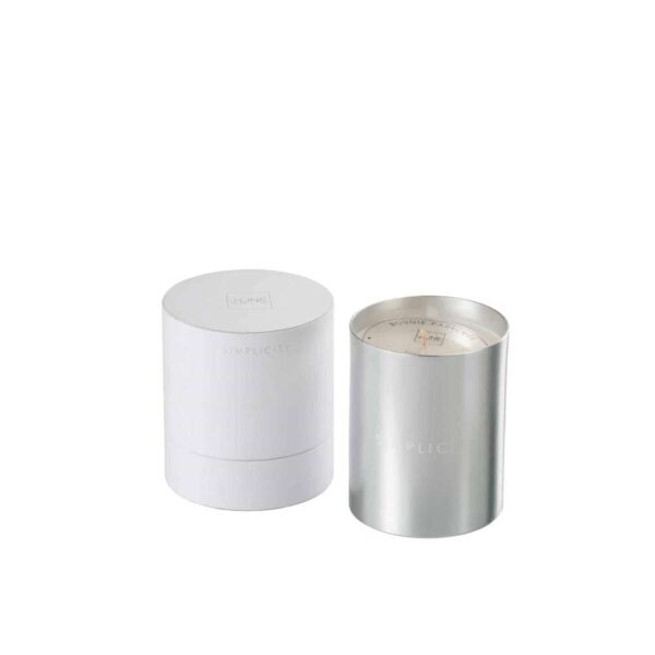SCENTED CANDLE SIMPLICITY WAX WHITE/SILVER-70U