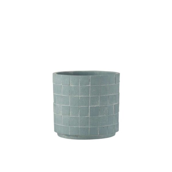 FLOWERPOT SQUARE CERAMIC LIGHT BLUE LARGE
