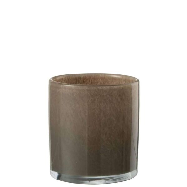 TEALIGHT HOLDER JADE BROWN MEDIUM