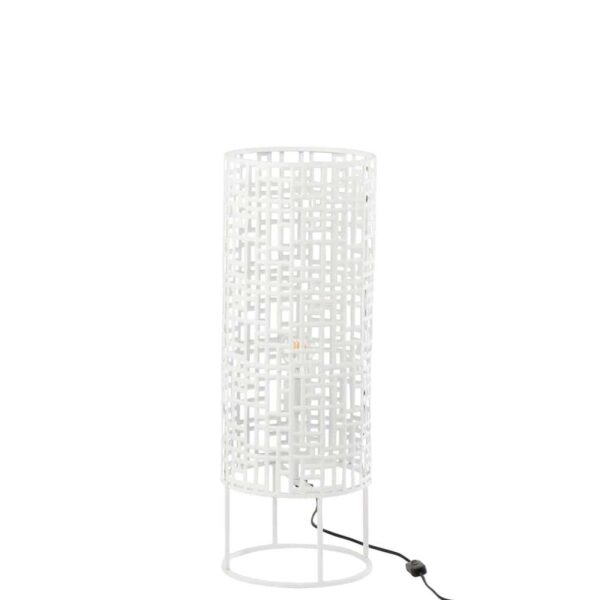 STANDING LAMP ROUND METAL WHITE SMALL