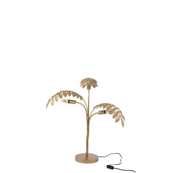 TABLE LAMP PALM TREE ZINC GOLD