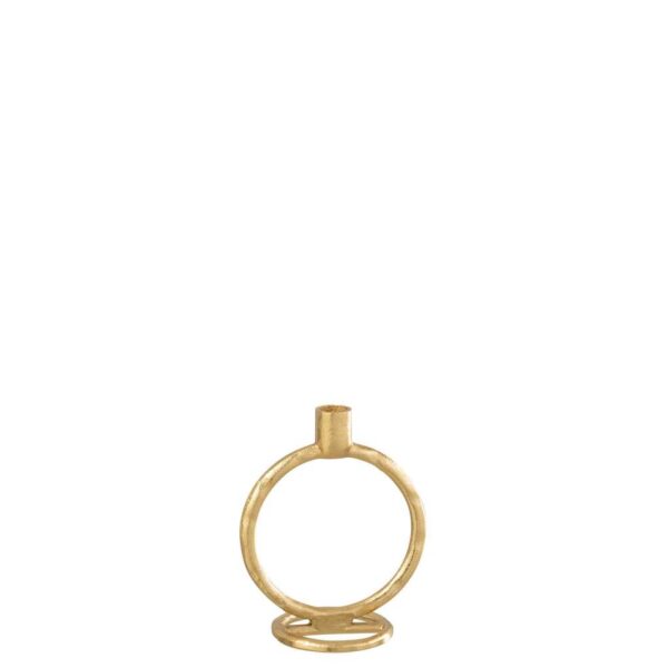 CANDLEHOLDER RING ALUMINIUM GOLD LARGE