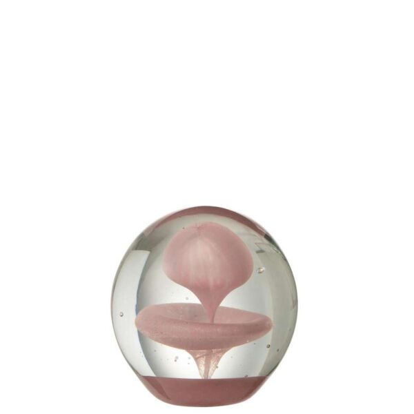 PAPERWEIGHT BUBBLE GLASS PINK LARGE