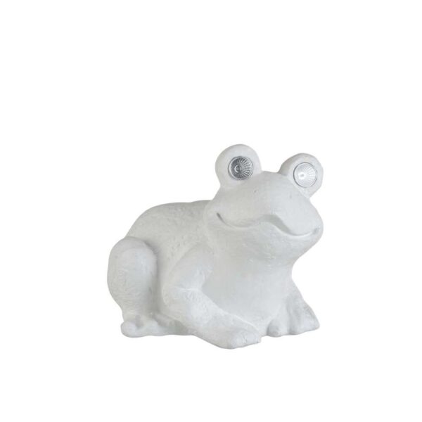 FROG SOLAR SITTING MAGNESIUM WHITE