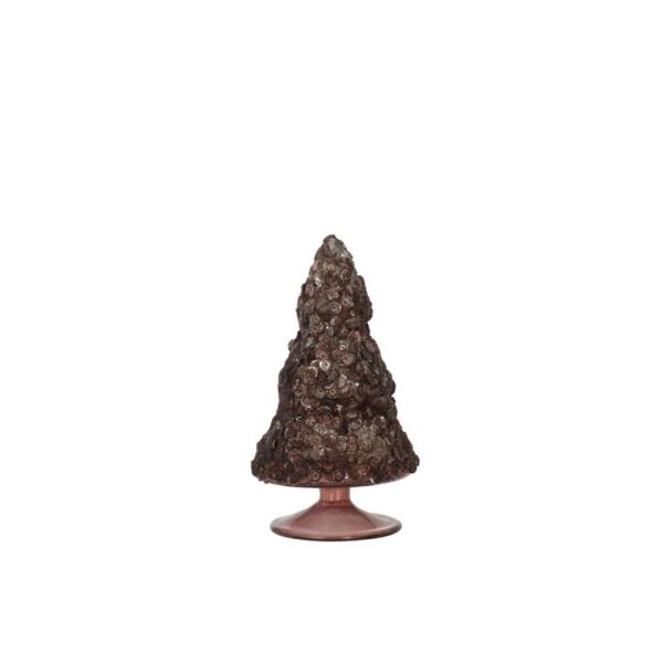 CHRISTMAS TREE SEQUINS SUGAR MATTE DARK BROWN MEDIUM