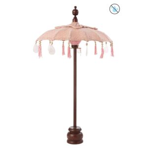 SUNSHADE+BASE TASSELS/SHELLS PEACH WOOD DARK BROWN SMALL